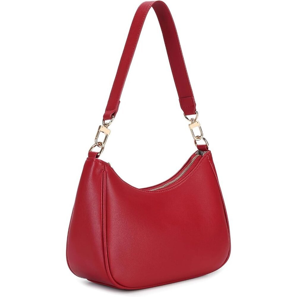 Women Red-G Imported Polyester Pu Leather Zipper Closure Cute Mini Tote Handbag - Picture 3 of 6